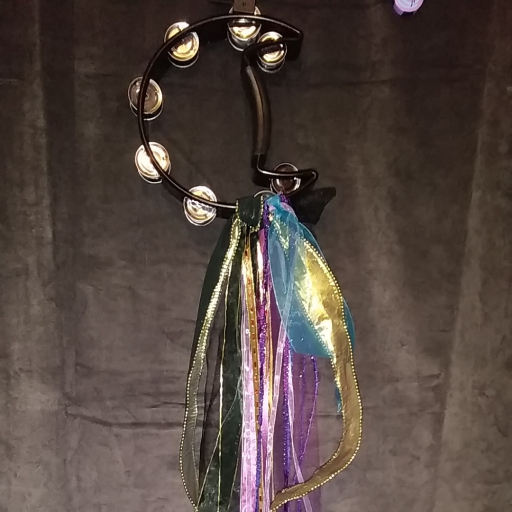Gypsy Custom Moon Tambourine Ribbons/Beads